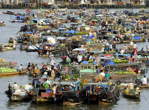 Điển hình chợ nổi trên sông ở đồng bằng nam bộ