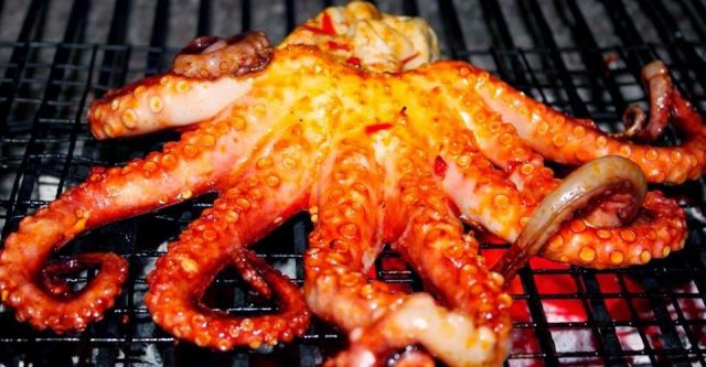 Nướng bạch tuộc bằng than hoa sẽ ngon hơn rất nhiều (Ảnh: ST)