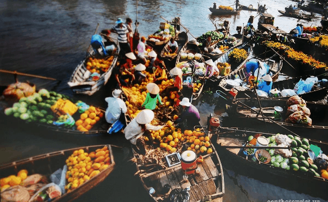 Chợ nổi Cái Răng (ảnh sưu tầm) du lịch miền tây tự túc