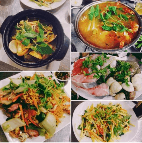 Món ăn làm từ hải sản ở chợ rất phong phú 