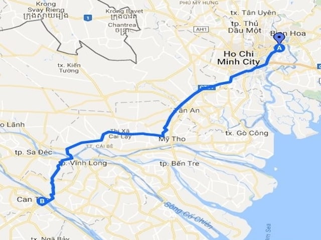 Đường đến bãi tắm Cần Thơ 