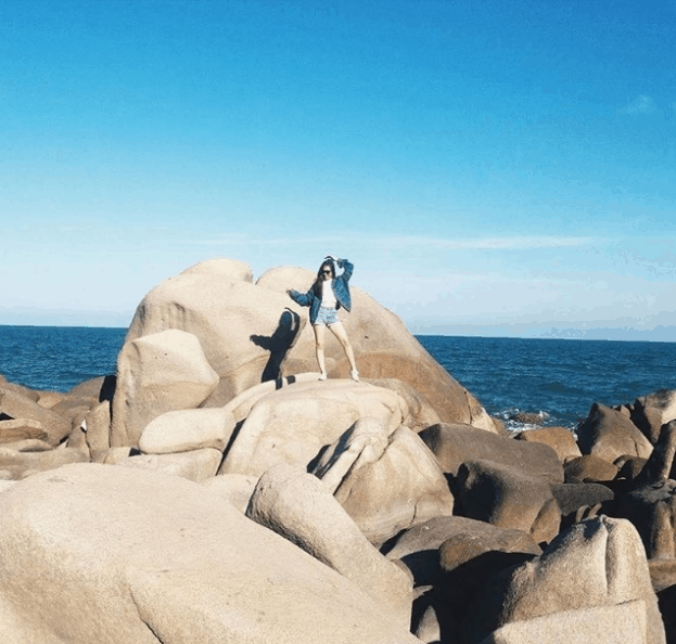 Mỏm đá ở dọc bờ biển (sưu tầm) khu du lịch ở vũng tàu