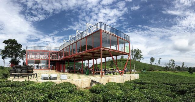 Cafe container tại đồi chè Cầu Đất 