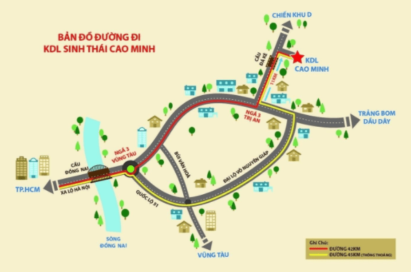 Bản đồ đường đi tới khu du lịch sinh thái Cao Minh Bản đồ đường đi tới khu du lịch sinh thái Cao Minh