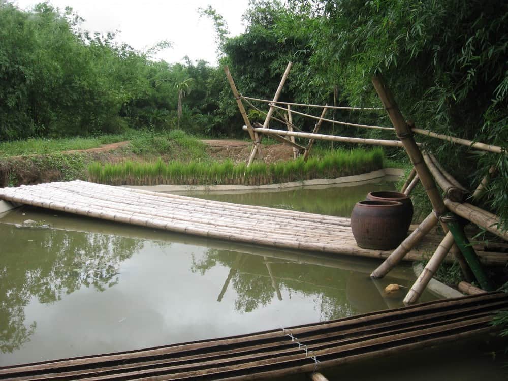 Khung cảnh bình yên ở làng tre