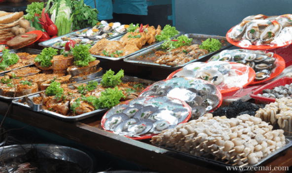 Quầy bán hải sản ăn liền