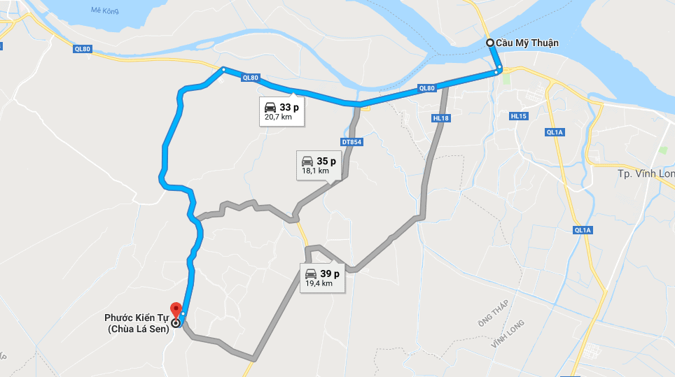 Bản đồ đường đi tới Chùa Lá Sen Bản đồ đường đi tới Chùa Lá Sen